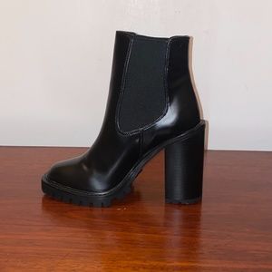 High heeled chunky boots